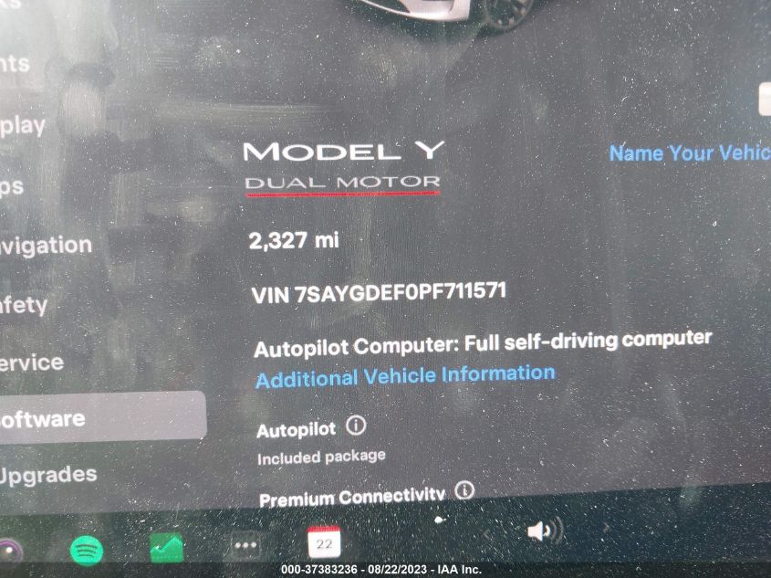 2023 TESLA MODEL Y PERFORMANCE - 7SAYGDEF0PF711571