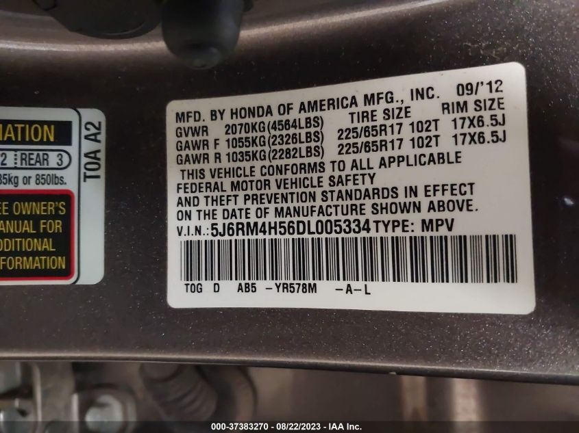 2013 HONDA CR-V EX - 5J6RM4H56DL005334