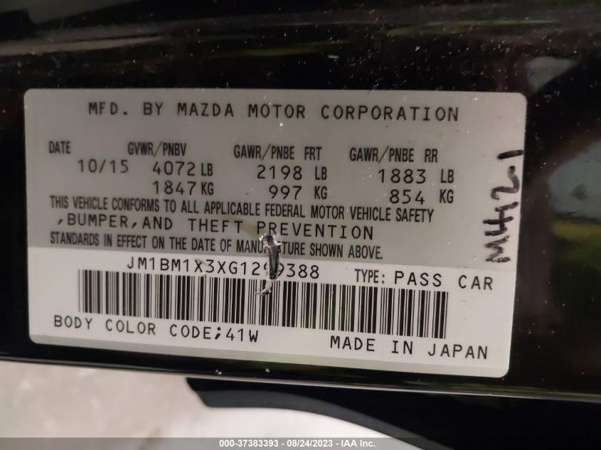 2016 MAZDA MAZDA3 S GRAND TOURING - JM1BM1X3XG1299388