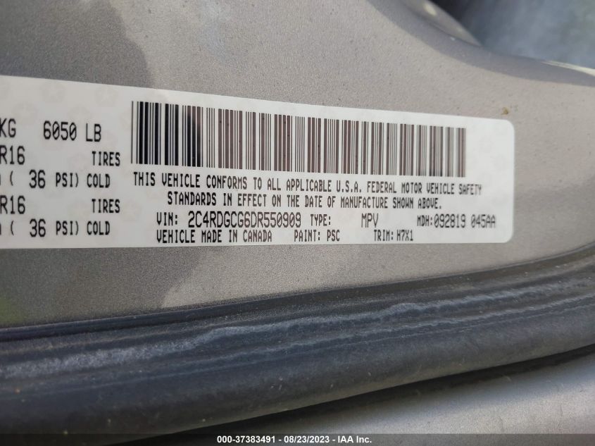 2013 DODGE GRAND CARAVAN SXT - 2C4RDGCG6DR550909