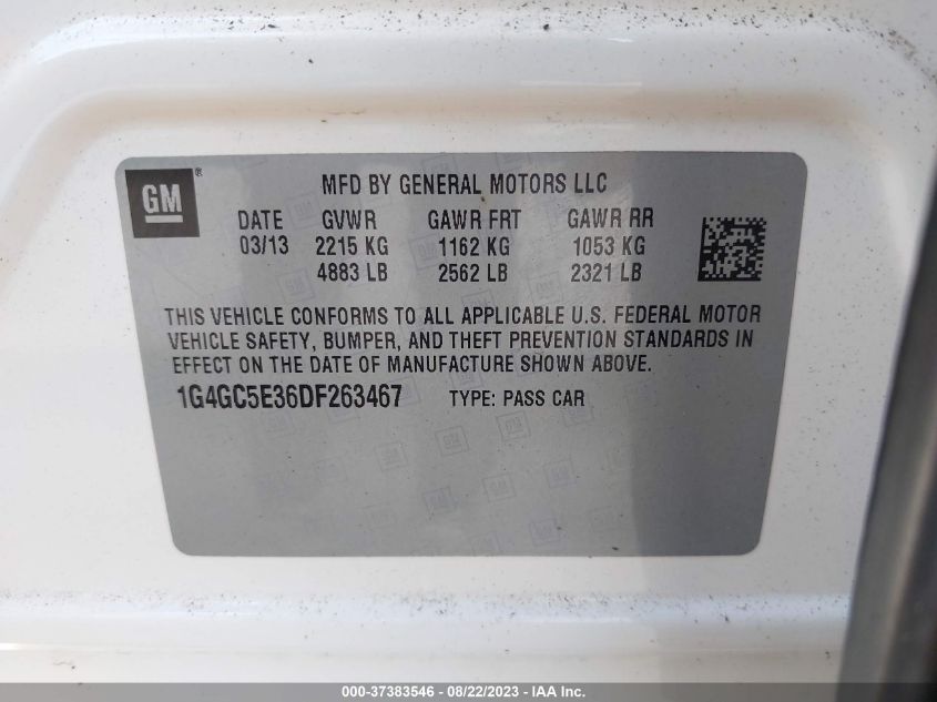 2013 BUICK LACROSSE - 1G4GC5E36DF263467