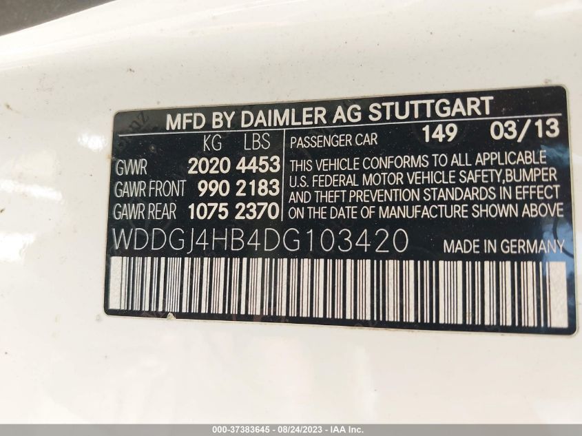 2013 MERCEDES-BENZ C-CLASS C 250 - WDDGJ4HB4DG103420