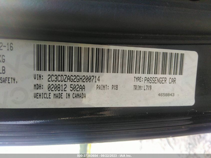 2016 DODGE CHALLENGER SXT - 2C3CDZAG2GH200714