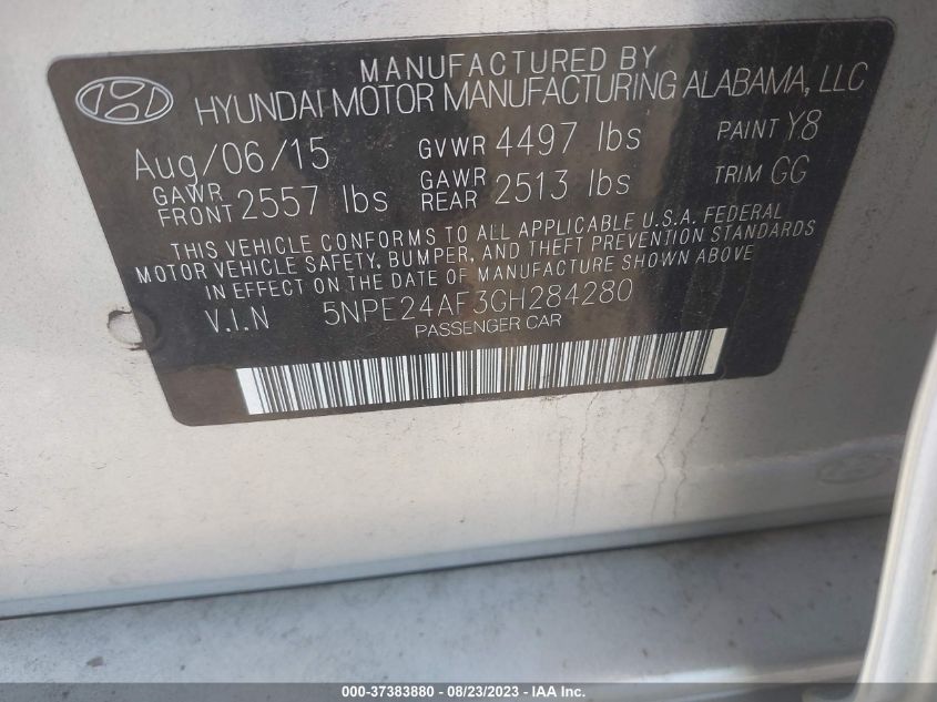 2016 HYUNDAI SONATA 2.4L SE - 5NPE24AF3GH284280