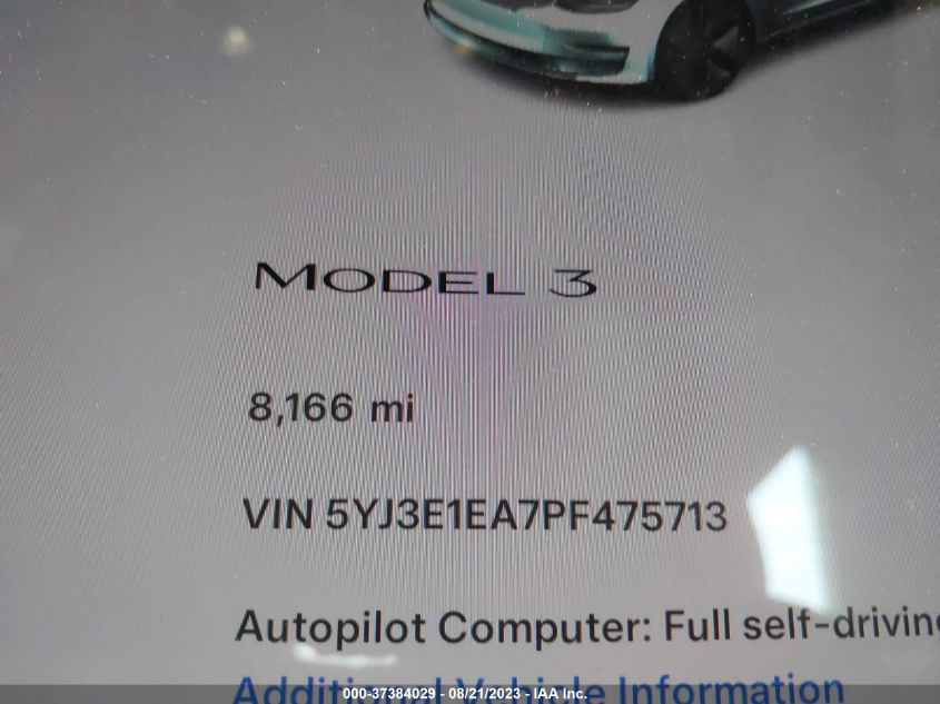 2023 TESLA MODEL 3 - 5YJ3E1EA7PF475713