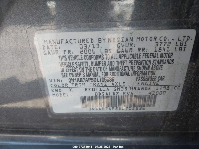 2013 NISSAN SENTRA SV - 3N1AB7AP5DL705536