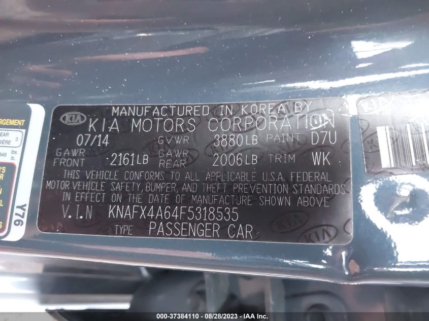 2015 KIA FORTE LX - KNAFX4A64F5318535