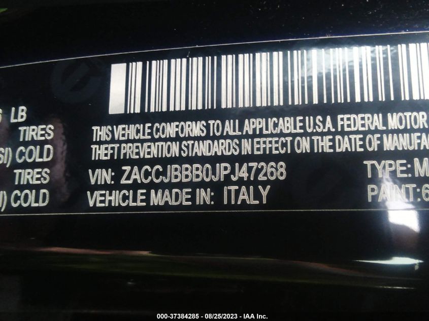 2018 JEEP RENEGADE LATITUDE - ZACCJBBB0JPJ47268