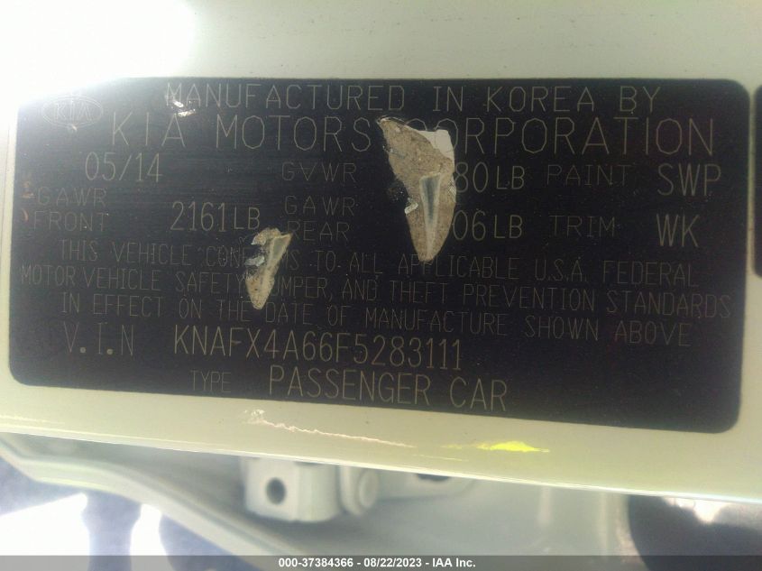 2015 KIA FORTE LX - KNAFX4A66F5283111