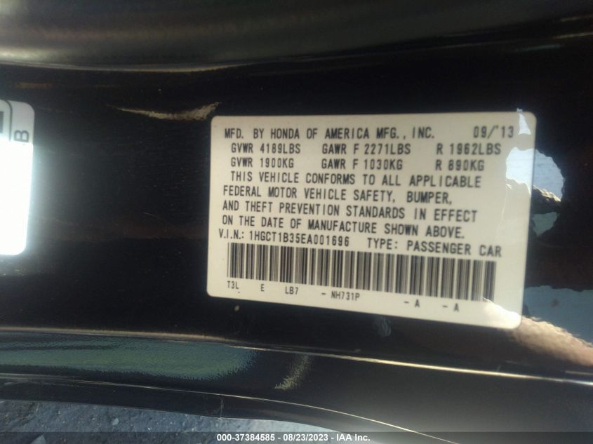 2014 HONDA ACCORD COUPE LX-S 1HGCT1B35EA001696