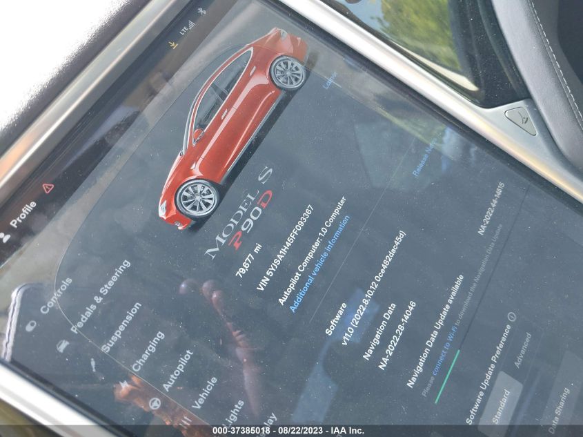 2015 TESLA MODEL S 85D/P85D/90D/P90D - 5YJSA1H45FF093367