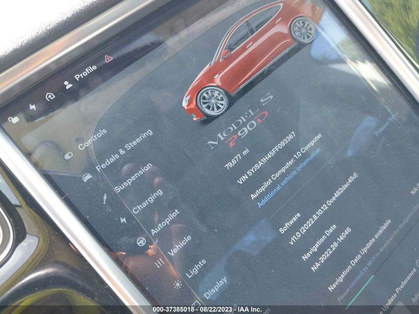 2015 TESLA MODEL S 85D/P85D/90D/P90D - 5YJSA1H45FF093367