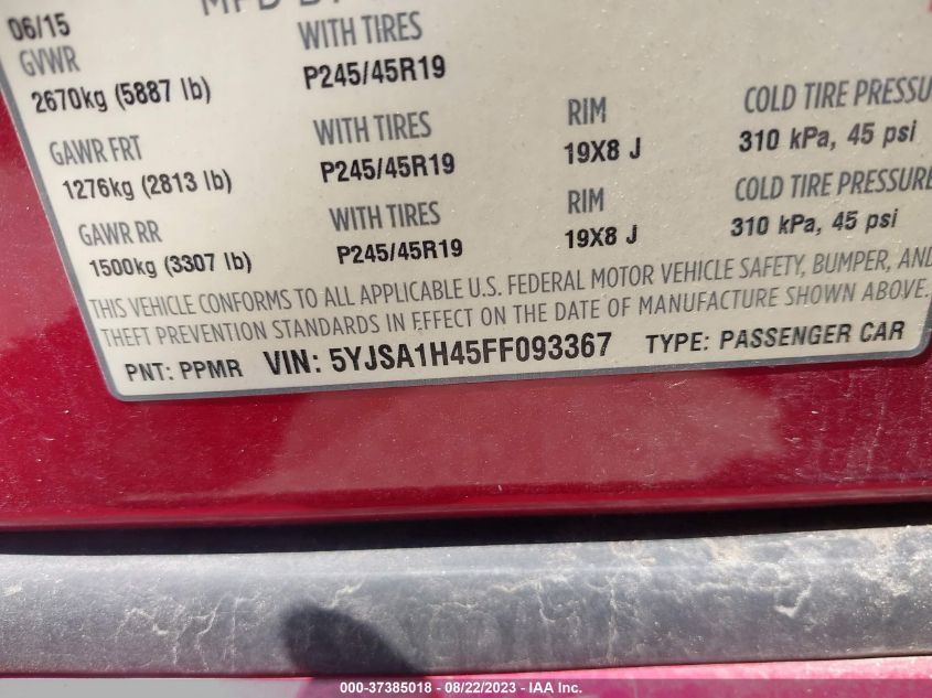 2015 TESLA MODEL S 85D/P85D/90D/P90D - 5YJSA1H45FF093367