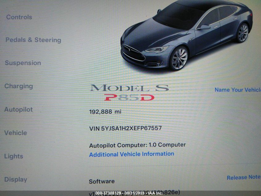 2014 TESLA MODEL S - 5YJSA1H2XEFP67557