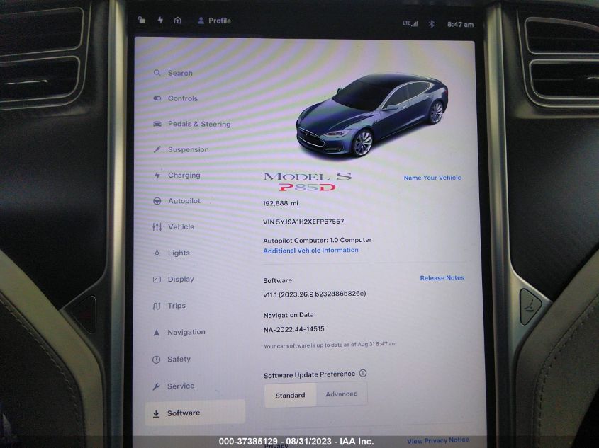 2014 TESLA MODEL S - 5YJSA1H2XEFP67557