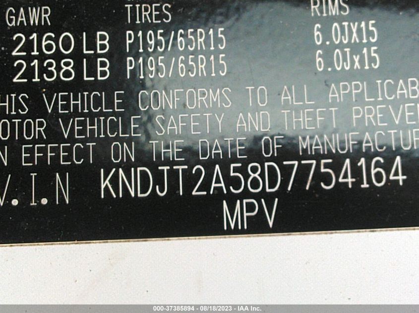 2013 KIA SOUL BASE - KNDJT2A58D7754164