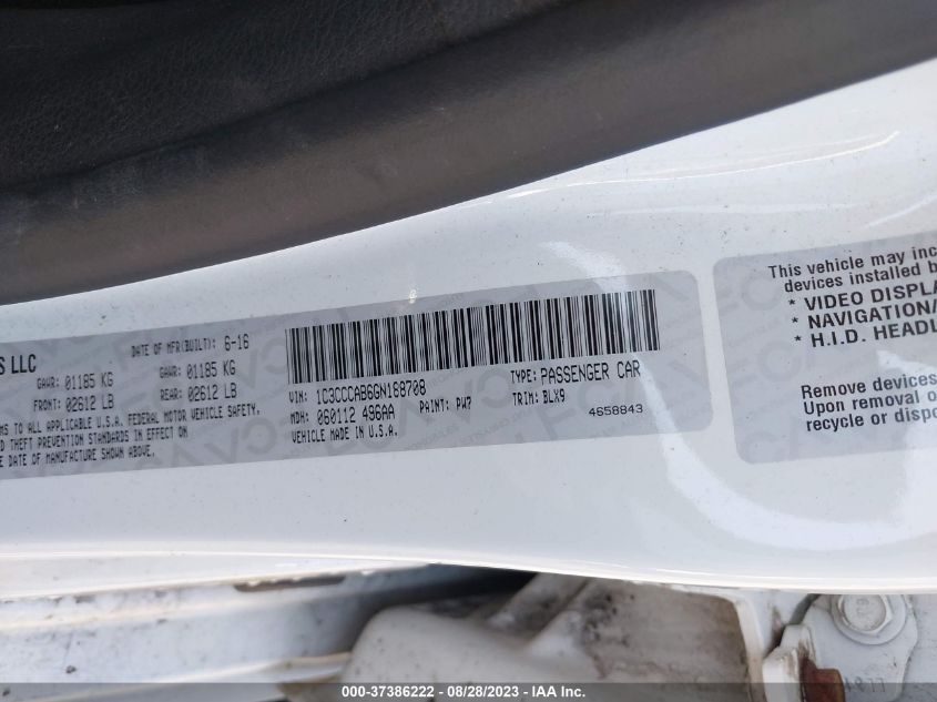 2016 CHRYSLER 200 LIMITED PLATINUM - 1C3CCCAB6GN188708