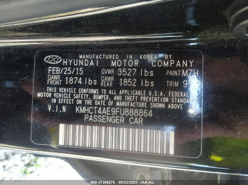 2015 HYUNDAI ACCENT GLS - KMHCT4AE9FU888864