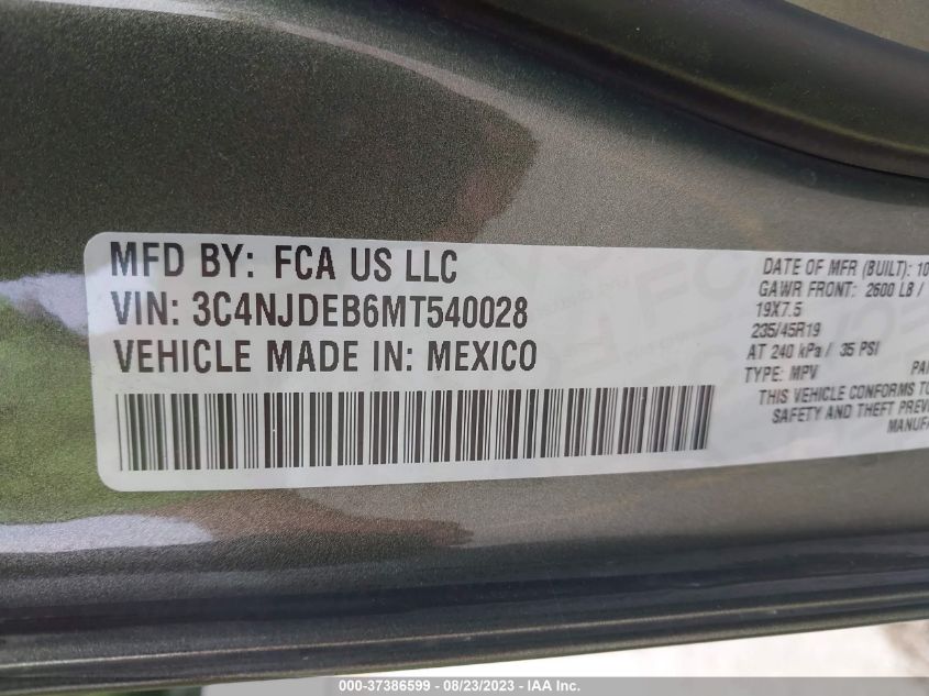 2021 JEEP COMPASS 80TH ANNIVERSARY - 3C4NJDEB6MT540028