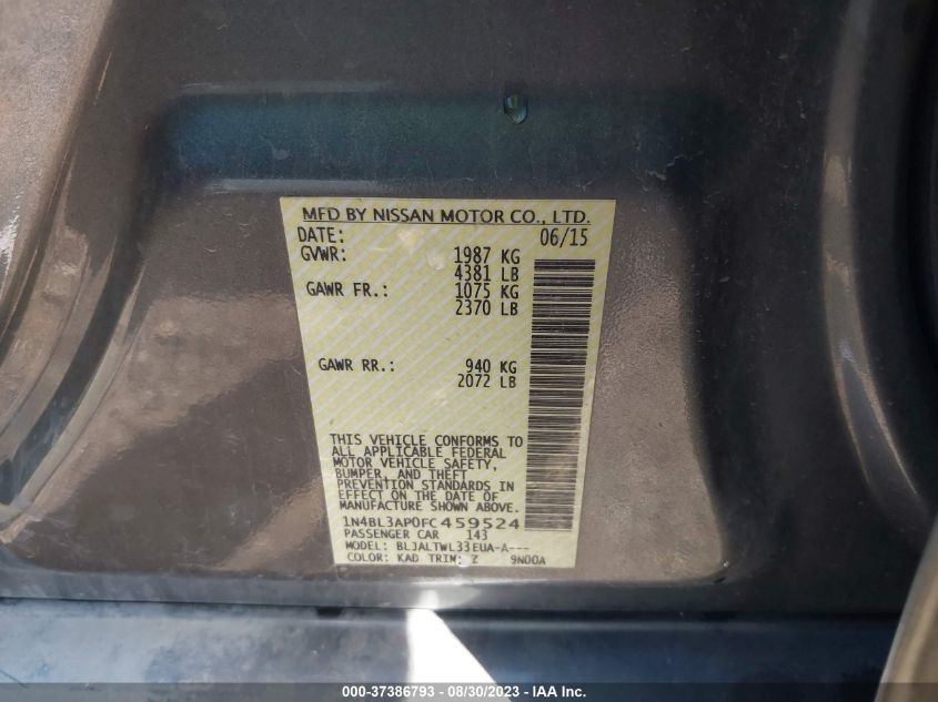 2015 NISSAN ALTIMA 3.5 SL - 1N4BL3AP9FC279846