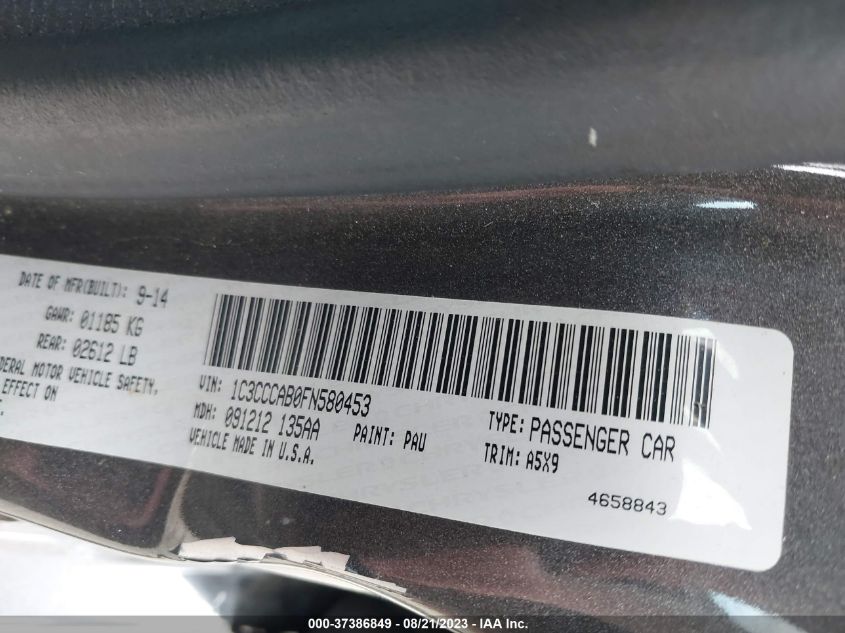 2015 CHRYSLER 200 LIMITED - 1C3CCCAB0FN580453