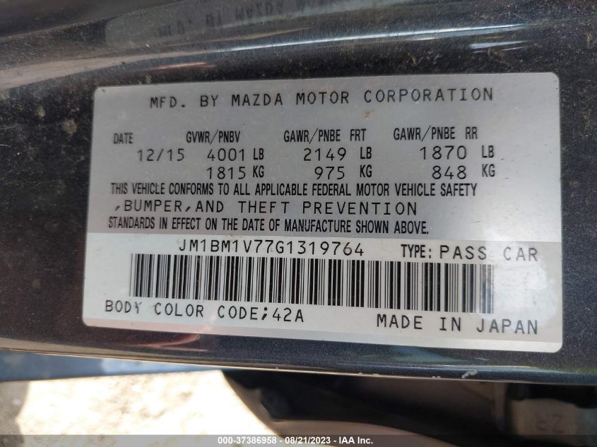 2016 MAZDA MAZDA3 I TOURING - JM1BM1V77G1319764