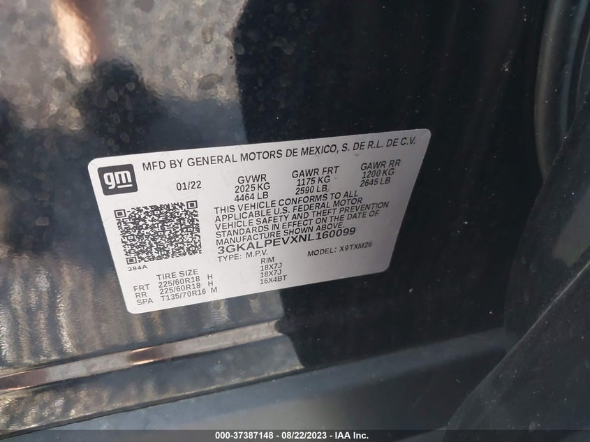 VIN 3GKALPEVXNL160099 2022 GMC TERRAIN SLT