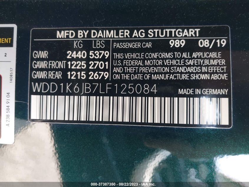 WDD1K6JB7LF125084 Mercedes-Benz E 450 4MATIC 9