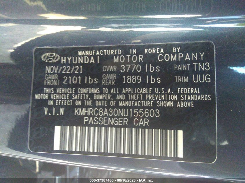 2022 HYUNDAI VENUE LIMITED - KMHRC8A30NU155603