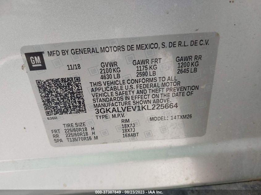 2019 GMC TERRAIN SLT - 3GKALVEV1KL225664