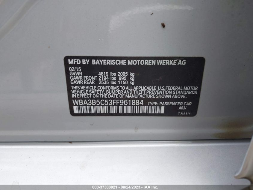 2015 BMW 3 SERIES 328I XDRIVE - WBA3B5C53FF961884