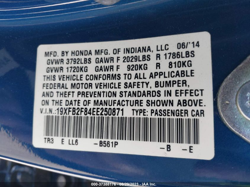 2014 HONDA CIVIC SEDAN EX - 19XFB2F84EE250871