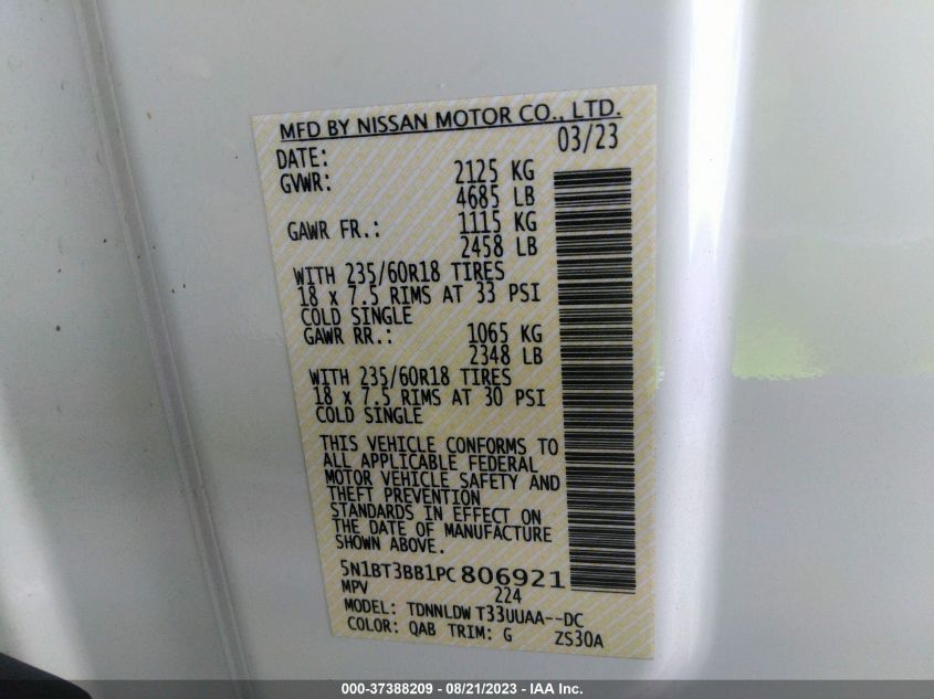 2023 NISSAN ROGUE SV - 5N1BT3BB1PC806921