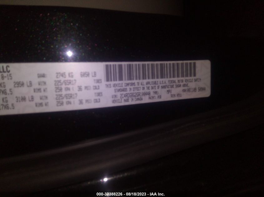 2016 DODGE GRAND CARAVAN AMERICAN VALUE PKG/SE - 2C4RDGBG4GR100440