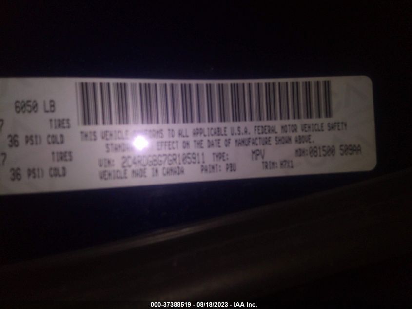 2016 DODGE GRAND CARAVAN SE - 2C4RDGBG7GR105911
