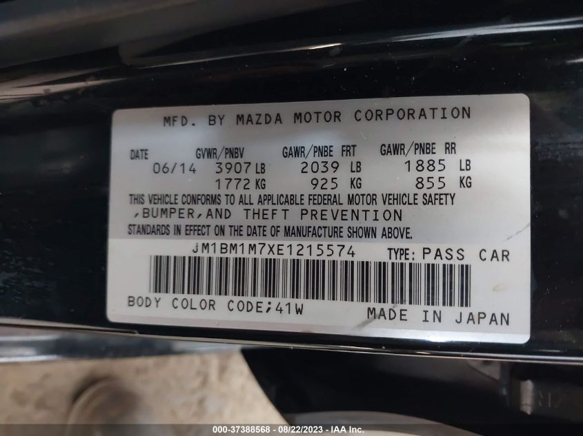 2014 MAZDA MAZDA3 I GRAND TOURING - JM1BM1M7XE1215574