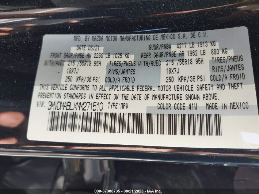 2021 MAZDA CX-30 SELECT - 3MVDMABLXMM271510