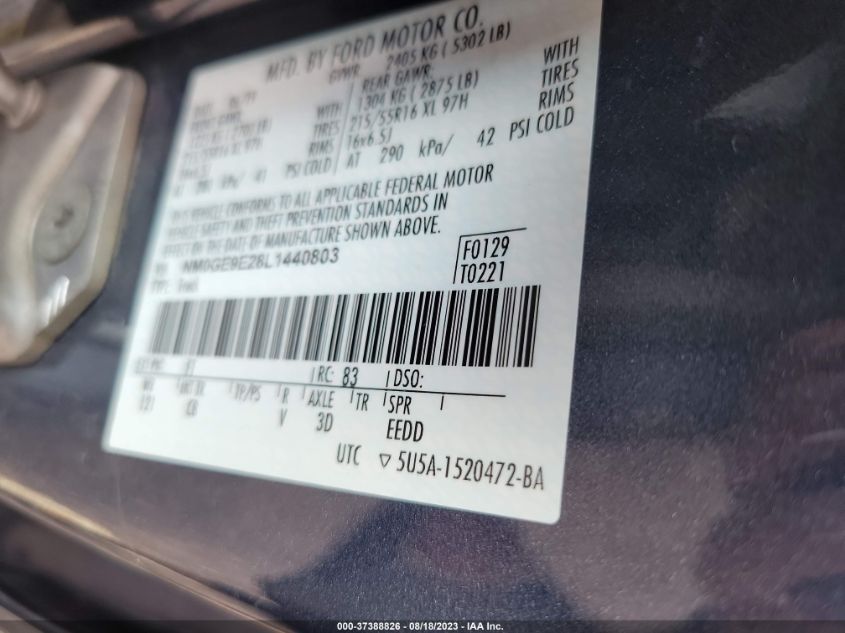 2020 FORD TRANSIT CONNECT WAGON XL - NM0GE9E28L1440803