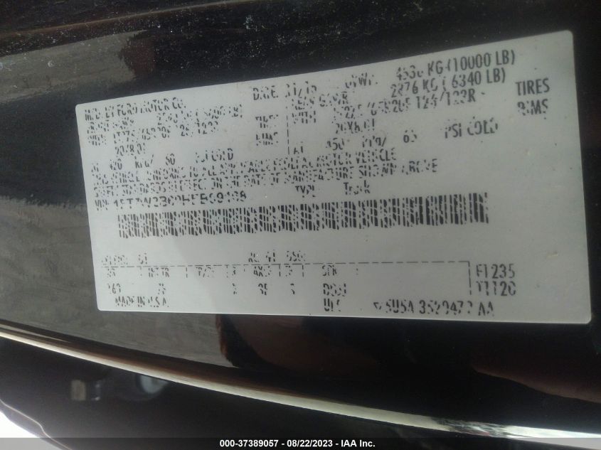2017 FORD F-250 PLATINUM - 1FT7W2B69HEB99168