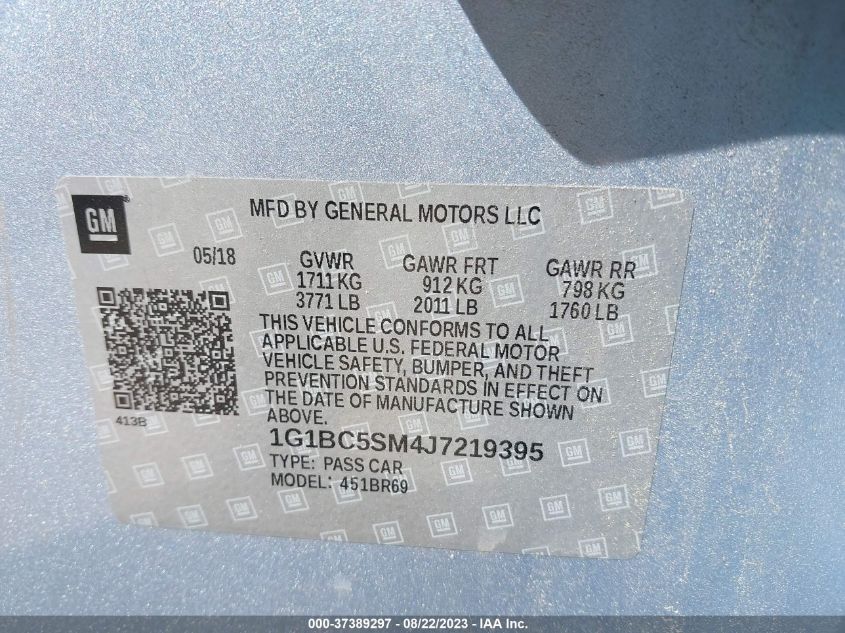 2018 CHEVROLET CRUZE LS - 1G1BC5SM4J7219395