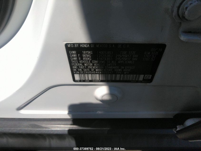 2019 HONDA HR-V EX - 3CZRU5H54KM705547