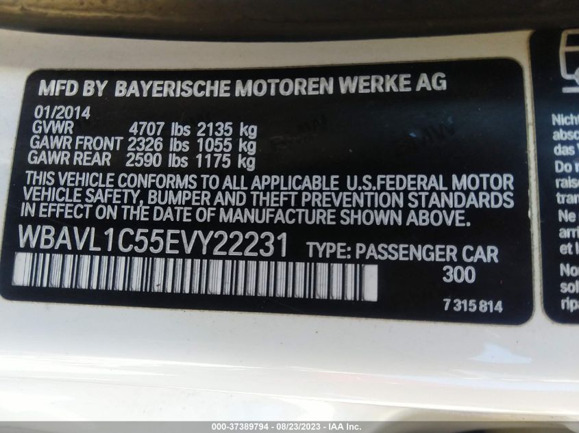 2014 BMW X1 XDRIVE28I - WBAVL1C55EVY22231