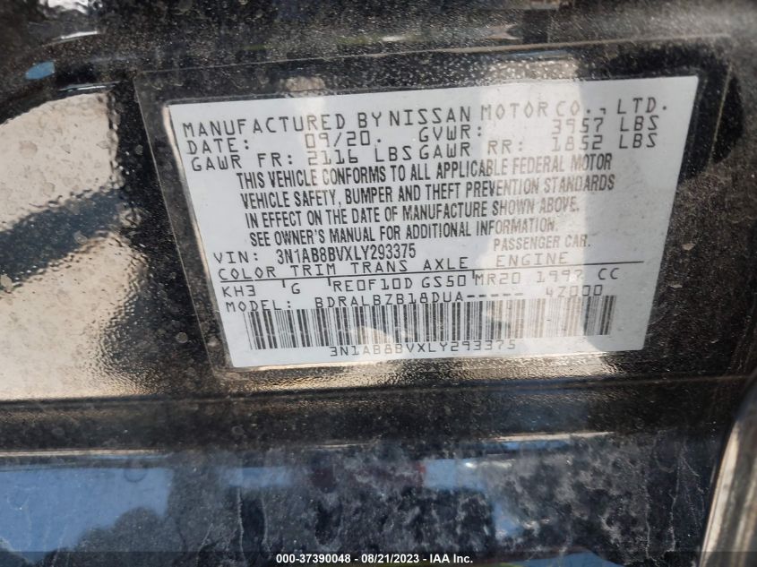 2020 NISSAN SENTRA S - 3N1AB8BVXLY293375