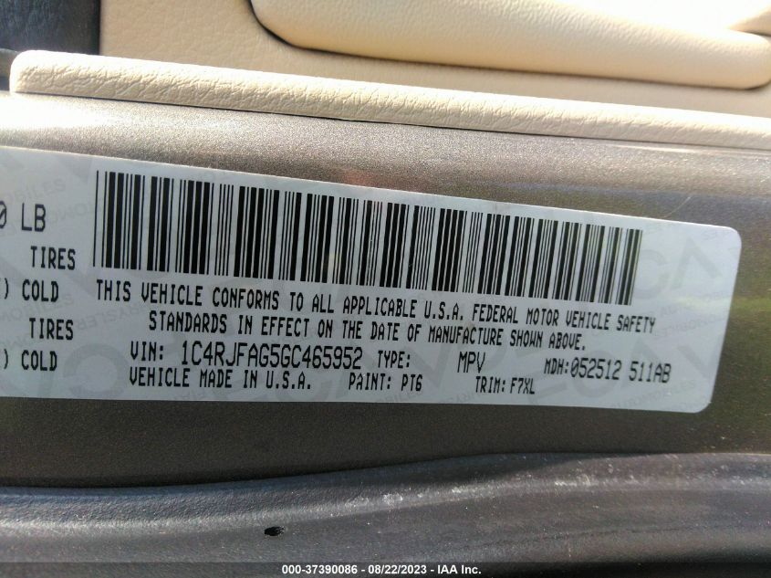 2016 JEEP GRAND CHEROKEE LAREDO - 1C4RJFAG5GC465952