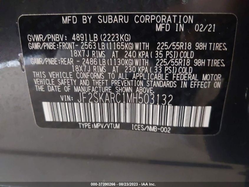 JF2SKARC1MH503132 Subaru Forester SPORT 9