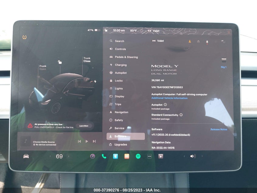 VIN 7SAYGDEE7NF313553 2022 TESLA MODEL Y LONG RANGE