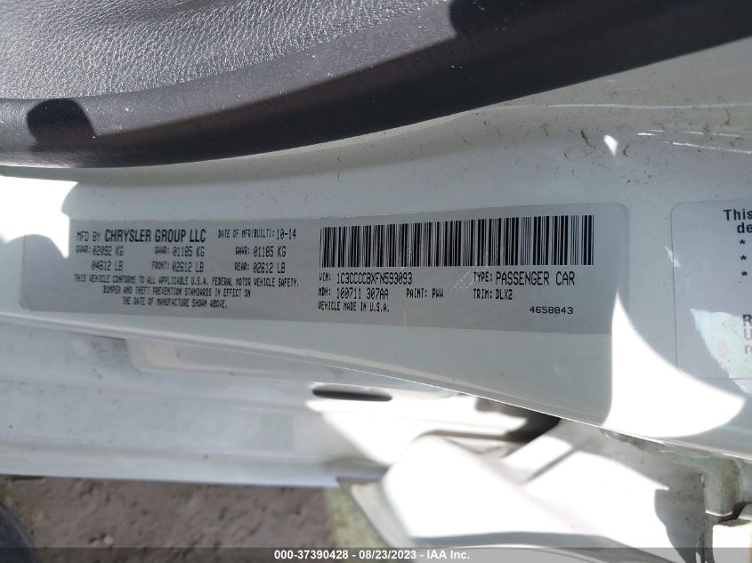 2015 CHRYSLER 200 C - 1C3CCCCBXFN593093