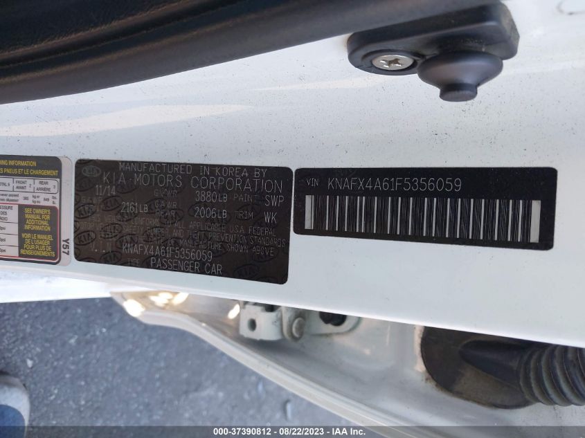 2015 KIA FORTE LX - KNAFX4A61F5356059
