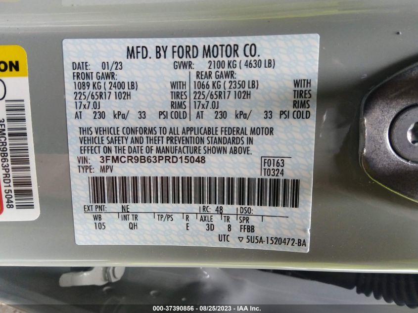 2023 FORD BRONCO SPORT BIG BEND - 3FMCR9B63PRD15048