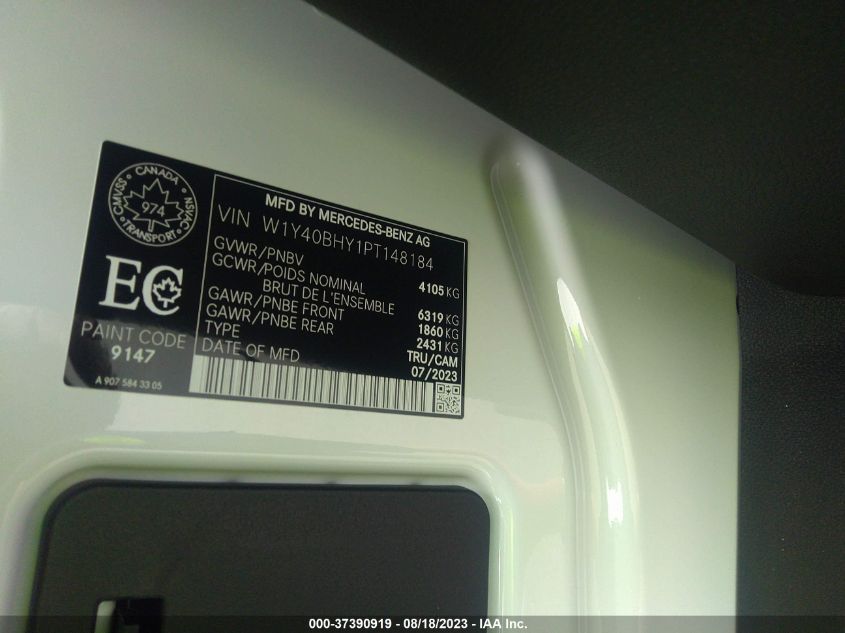 2023 MERCEDES-BENZ SPRINTER CARGO VAN - W1Y40BHY1PT148184